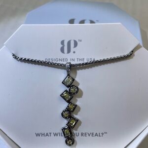 Bomb Party OG Necklace 'Always Fabulous' Lemon Cubic Zirconia On Hematite NIB